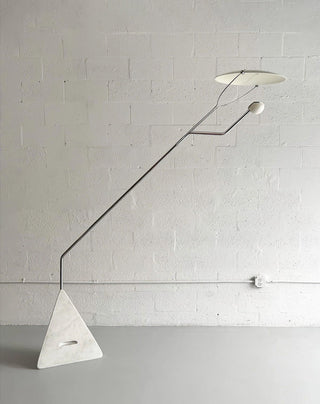 Olvenel Sculptural Chrome Marble Floor Lamp-Neutral Decor