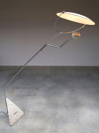Olvenel Sculptural Chrome Marble Floor Lamp-Neutral Decor