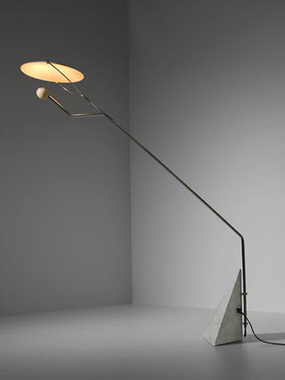 Olvenel Sculptural Chrome Marble Floor Lamp-Neutral Decor