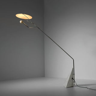 Olvenel Sculptural Chrome Marble Floor Lamp-Neutral Decor