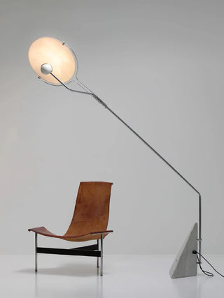 Olvenel Sculptural Chrome Marble Floor Lamp-Neutral Decor