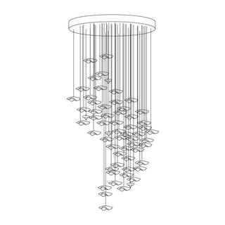 Nephele Lustre Feuille en Cristal