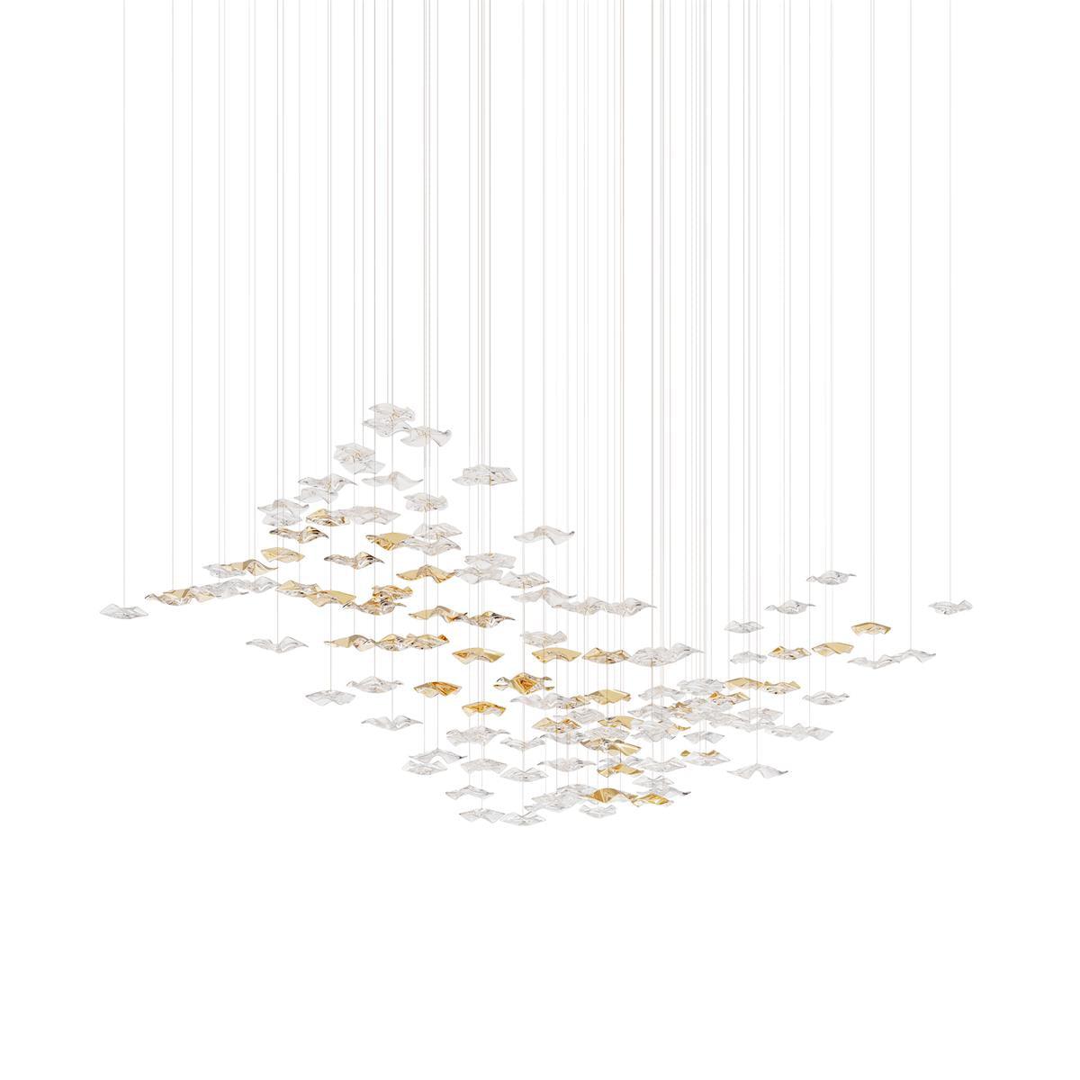 Nephele Lustre Feuille en Cristal