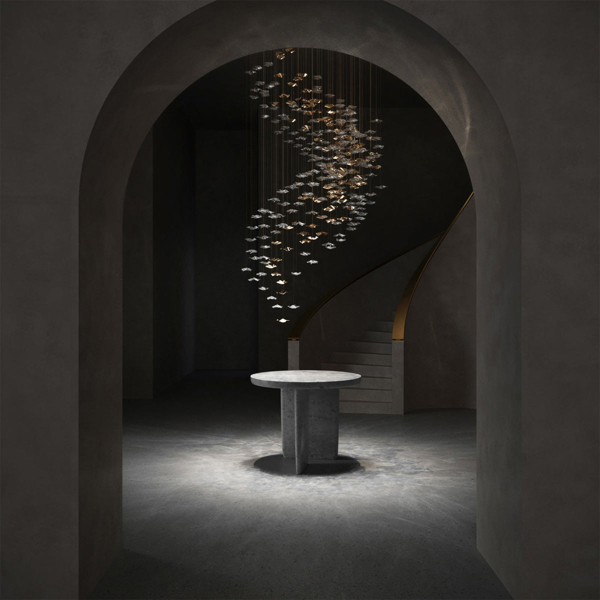 Nephele Lustre Feuille en Cristal