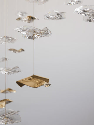 Nephele Lustre Feuille en Cristal
