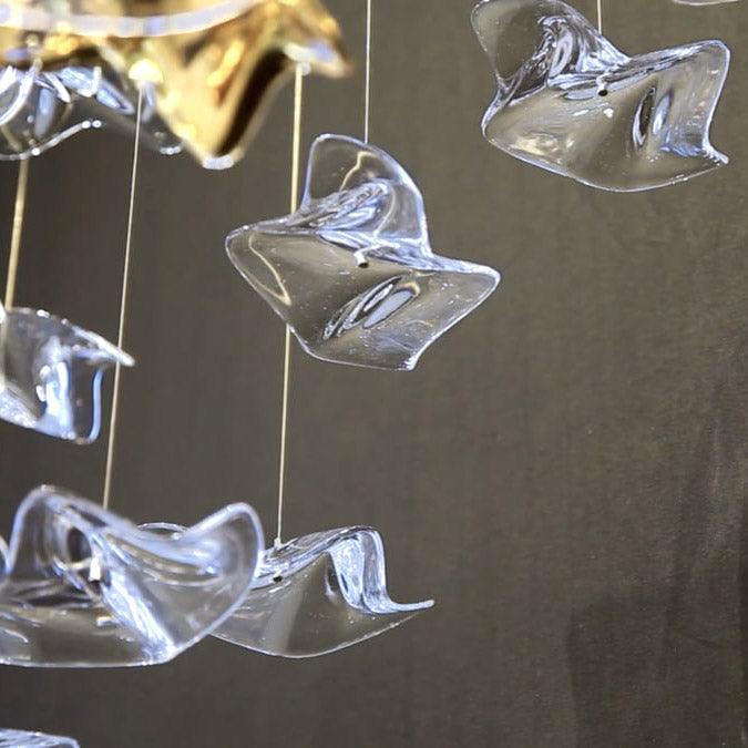 Nephele Lustre Feuille en Cristal