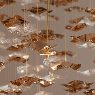Nephele Lustre Feuille en Cristal