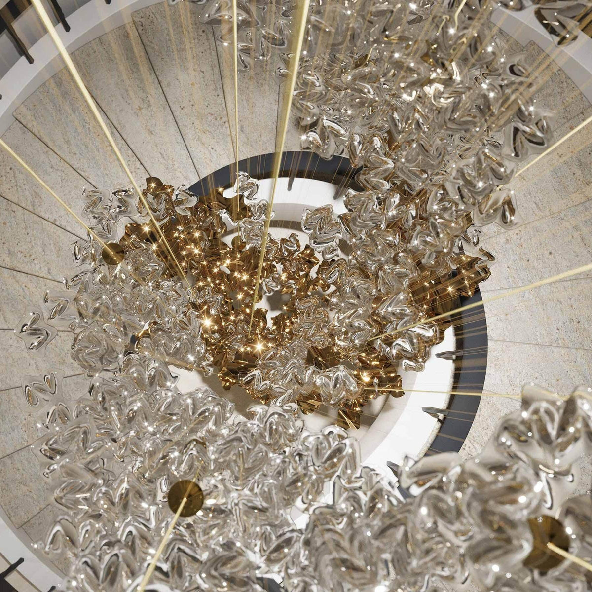 Tavene Suspension Lampes Art Verre Tidal Luxe