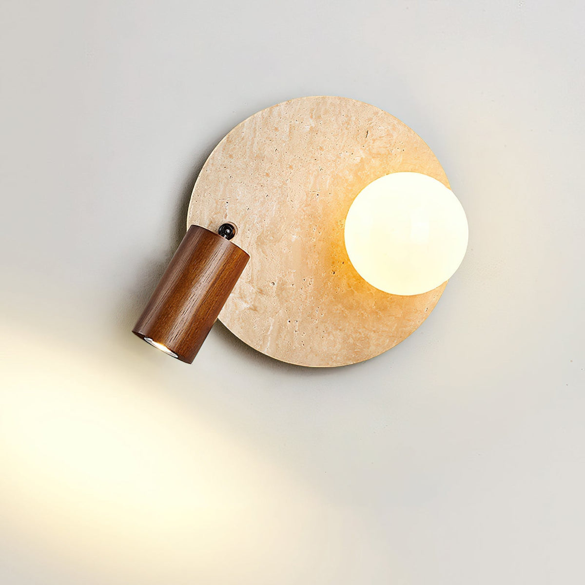 The warm, ambient glow cast by the Luka Wall Lamp on a wall.