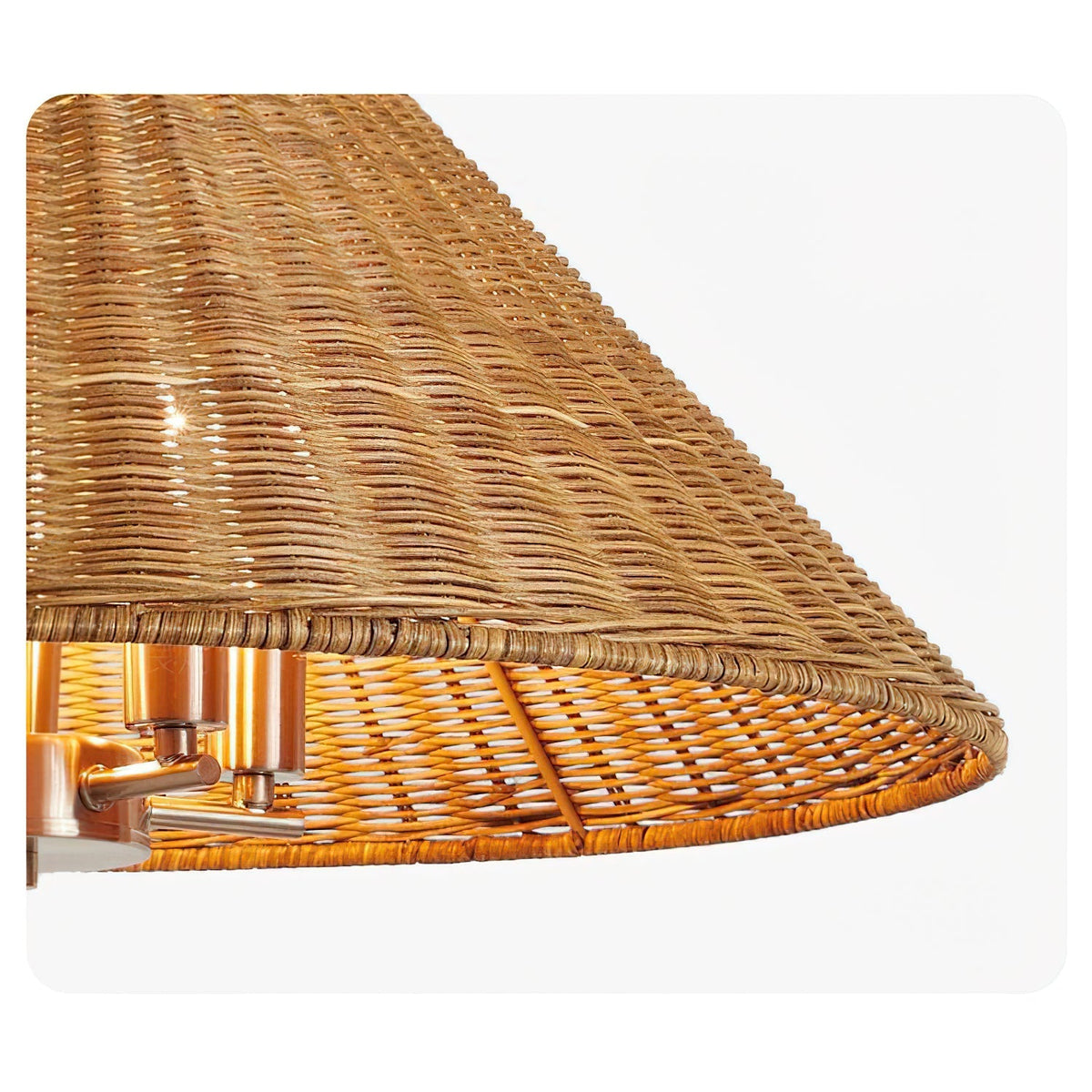 Angled view of the Saskia Pendant Light showcasing its cone shape.