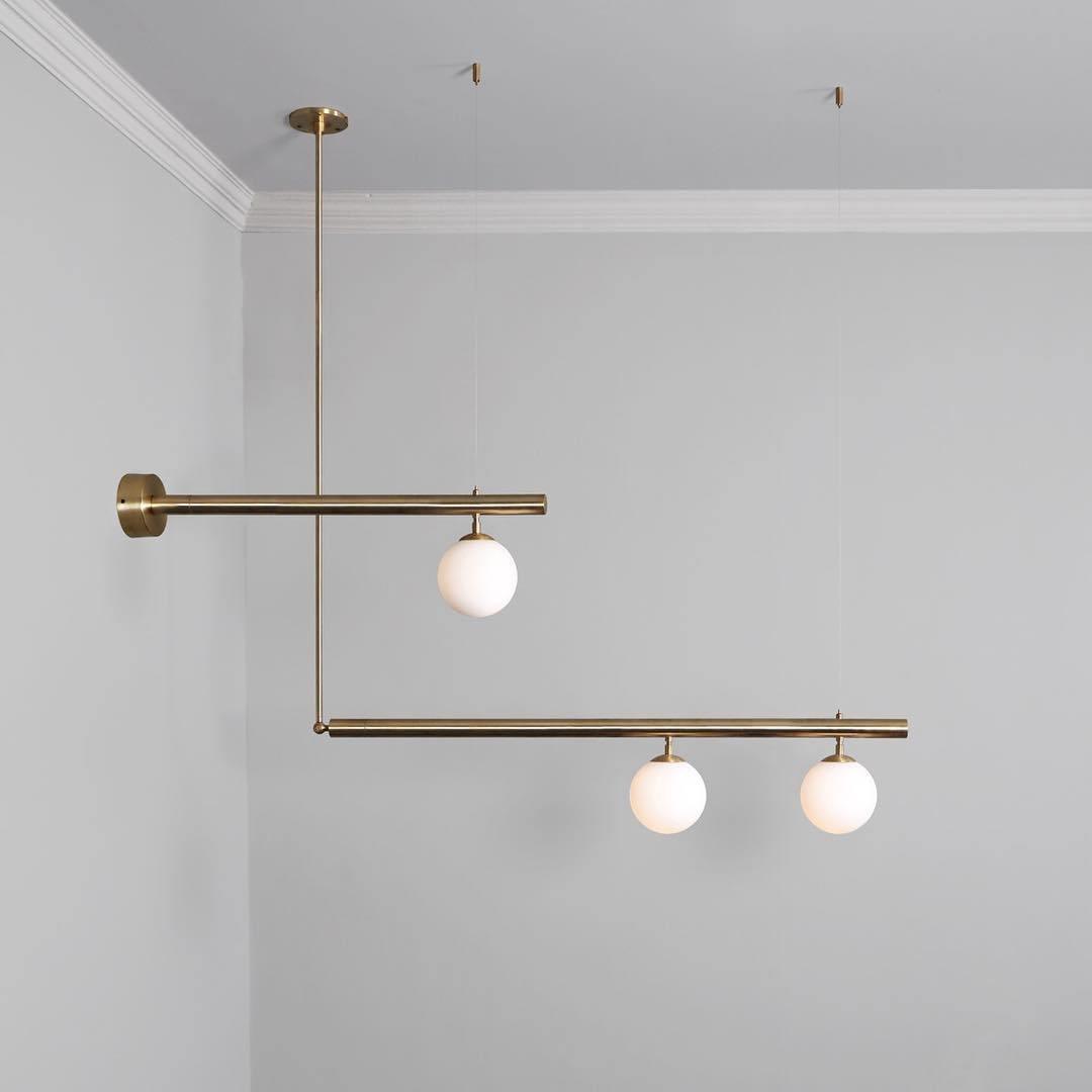 Ardise Suspension en laiton linéaire satellite minimaliste