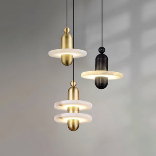Orion Suspension Laiton Brossé Alabastre