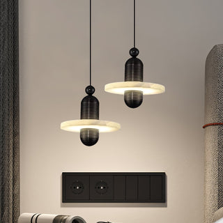 Orion Suspension Laiton Brossé Alabastre
