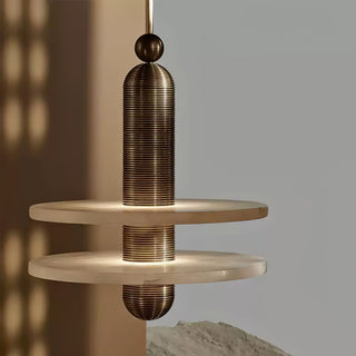 Orion Suspension Laiton Brossé Alabastre