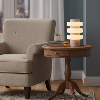 Thea Lampe de Table Moderne Travertin
