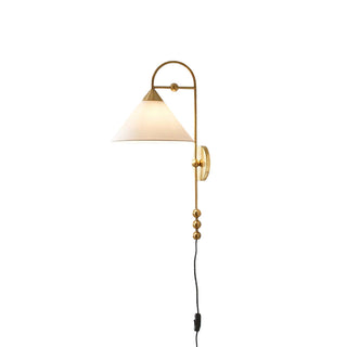 Cisorir Applique Murale Élégance Vintage à Brancher en Laiton et Tissu