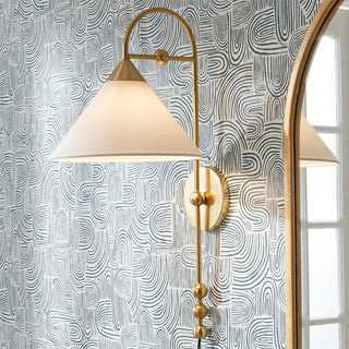 Cisorir Applique Murale Élégance Vintage à Brancher en Laiton et Tissu