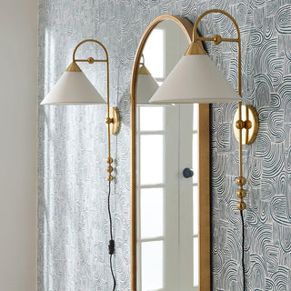 Cisorir Applique Murale Élégance Vintage à Brancher en Laiton et Tissu