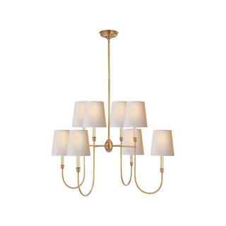 Lustra Lustre Vendôme en Laiton avec Abat-jour Blanc