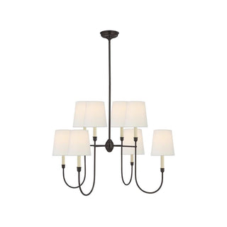 Lustra Lustre Vendôme en Laiton avec Abat-jour Blanc