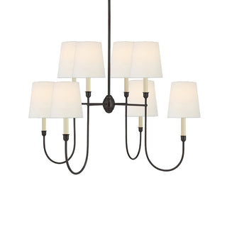 Lustra Lustre Vendôme en Laiton avec Abat-jour Blanc