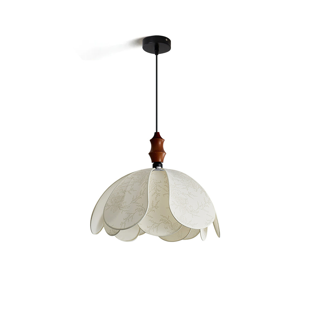 Savoy Pendant Light with a white fabric shade against a plain background.