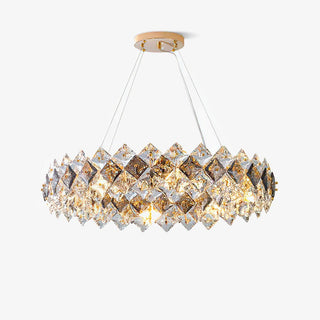 Lustra Lustre Échelle Cristal Rond avec LED Doré