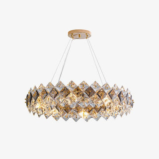 Lustra Lustre Échelle Cristal Rond avec LED Doré