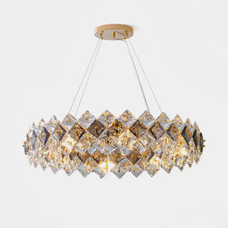 Lustra Lustre Échelle Cristal Rond avec LED Doré