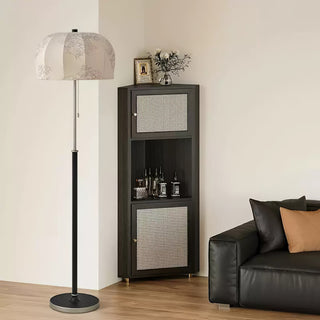 Cularo Lampadaire en Tissu Et Bois