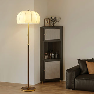Cularo Lampadaire en Tissu Et Bois