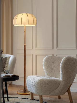 Cularo Lampadaire en Tissu Et Bois