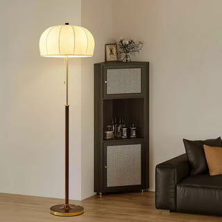 Cularo Lampadaire en Tissu Et Bois