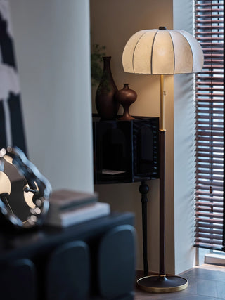 Cularo Lampadaire en Tissu Et Bois