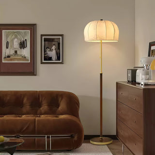Cularo Lampadaire en Tissu Et Bois