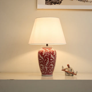 Scarlet Vine Ceramic Table Lamp-Neutral Decor