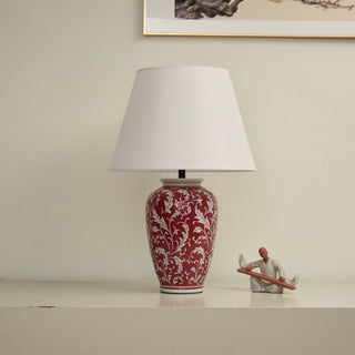 Scarlet Vine Ceramic Table Lamp-Neutral Decor