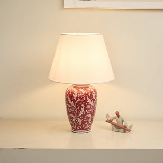 Scarlet Vine Ceramic Table Lamp-Neutral Decor