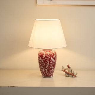 Scarlet Vine Ceramic Table Lamp-Neutral Decor