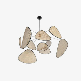 Lustra Lustre Écran Cannage Suspension Rétro-Luire
