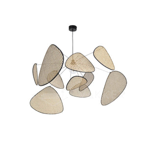 Lustra Lustre Écran Cannage Suspension Rétro-Luire