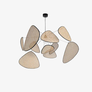 Lustra Lustre Écran Cannage Suspension Rétro-Luire