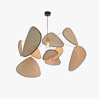 Lustra Lustre Écran Cannage Suspension Rétro-Luire