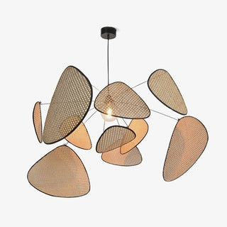Lustra Lustre Écran Cannage Suspension Rétro-Luire
