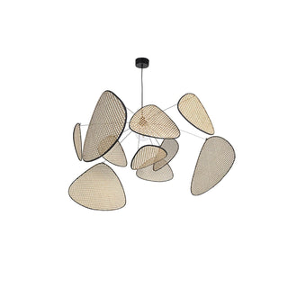Lustra Lustre Écran Cannage Suspension Rétro-Luire