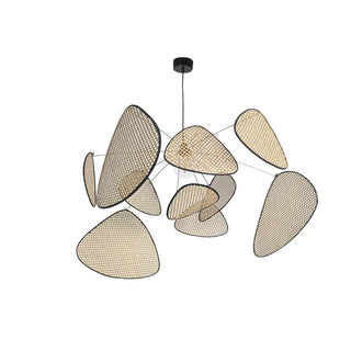 Lustra Lustre Écran Cannage Suspension Rétro-Luire