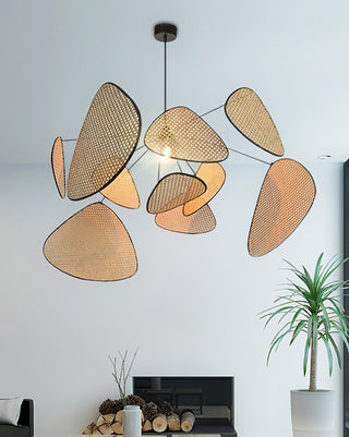 Lustra Lustre Écran Cannage Suspension Rétro-Luire