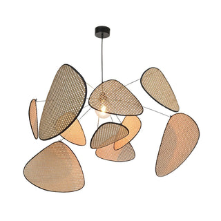 Lustra Lustre Écran Cannage Suspension Rétro-Luire