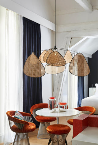 Lustra Suspension Rattan Swag Industrielle