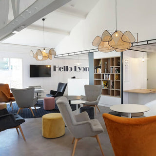 Lustra Suspension Rattan Swag Industrielle
